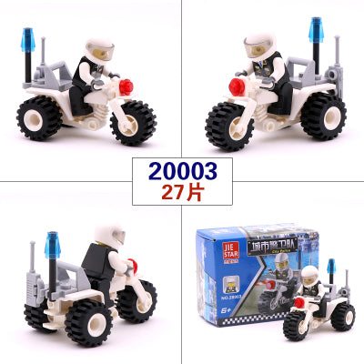 City Series PoliceCar Fighter mini Educational Building Blocks Toys
