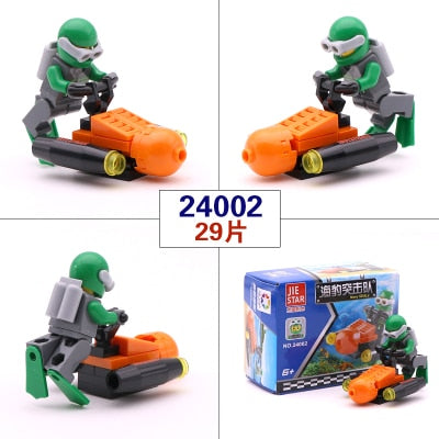 City Series PoliceCar Fighter mini Educational Building Blocks Toys