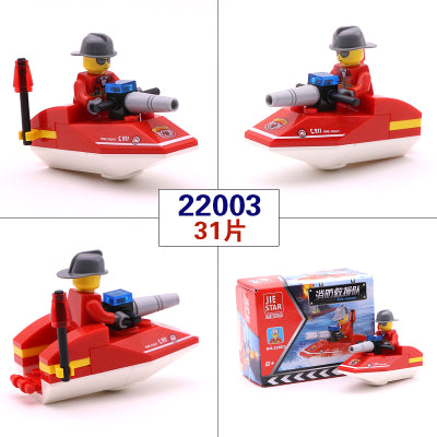 City Series PoliceCar Fighter mini Educational Building Blocks Toys