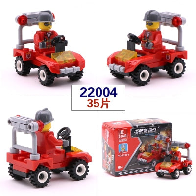 City Series PoliceCar Fighter mini Educational Building Blocks Toys