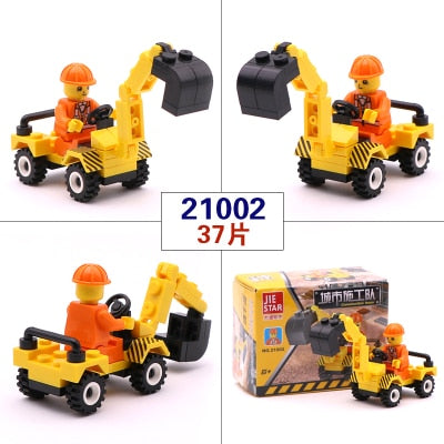 City Series PoliceCar Fighter mini Educational Building Blocks Toys