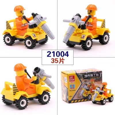 City Series PoliceCar Fighter mini Educational Building Blocks Toys