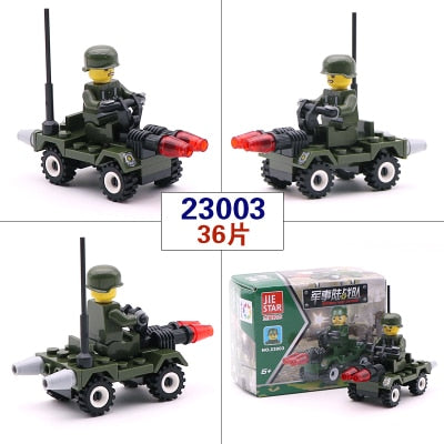 City Series PoliceCar Fighter mini Educational Building Blocks Toys